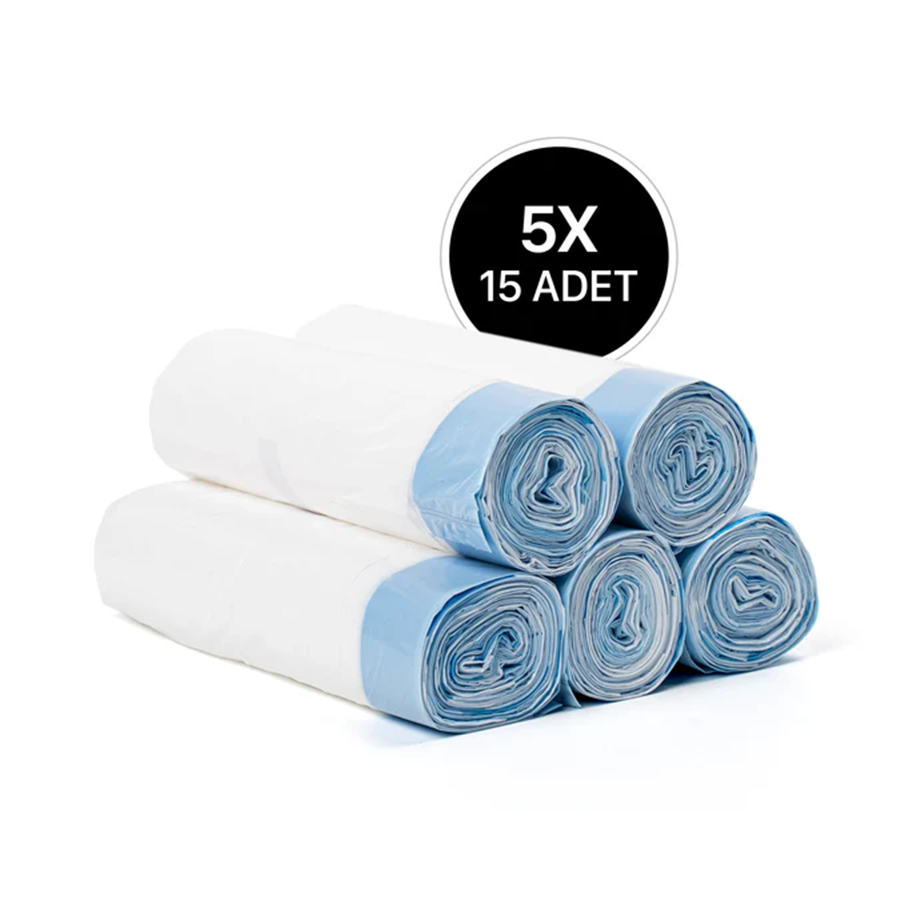 PetBurger | Akıllı Kedi Tuvaleti Yedek Çöp Torbası 5x 15 Adet (X8623 & X8624 & X8620) 1 Adet STANDART | SRC: Barcode: 0742406470802